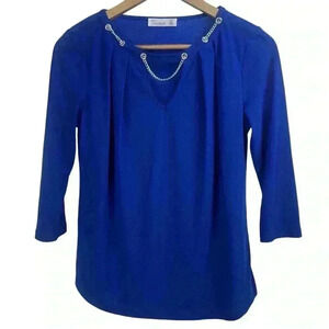 89th & Madison Electric Blue Small Blouse